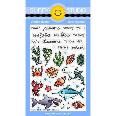 Sunny Studio Clear Stamps - Best Fishes